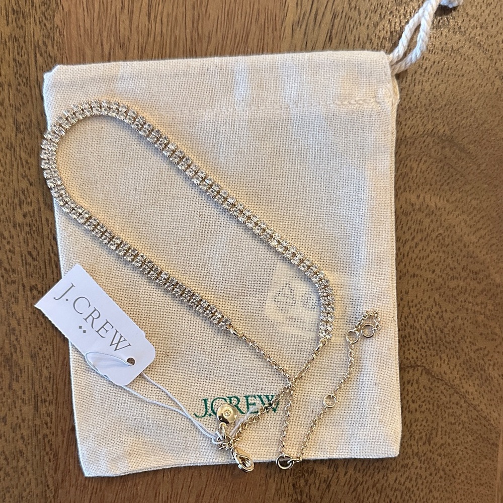 J. Crew Sparkling Gold Rhinestone Choker Necklace